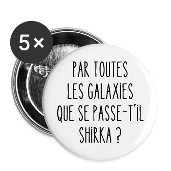 par toutes les galaxies - Lot de 5 grands badges (56 mm) - blanc - Devant