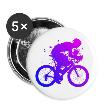Vélo de route Vélo de route Femmes Vélo de route Hommes - Lot de 5 grands badges (56 mm) - blanc - Devant