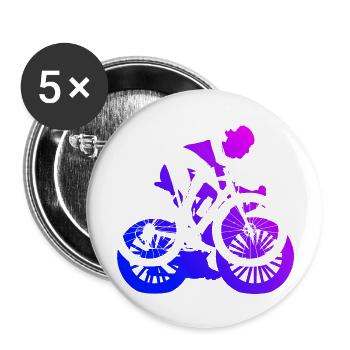 Vélo de route pour femmes Vélo de route pour hommes Cycliste de route - Lot de 5 grands badges (56 mm) - blanc - Devant