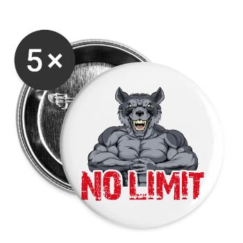 Musculation Musculation Renforcement musculaire Perte de graisse sans limite - Lot de 5 grands badges (56 mm) - blanc - Devant