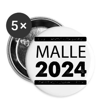 malle 2024 - Buttons groß 56 mm (5er Pack) - Weiß - Vorne