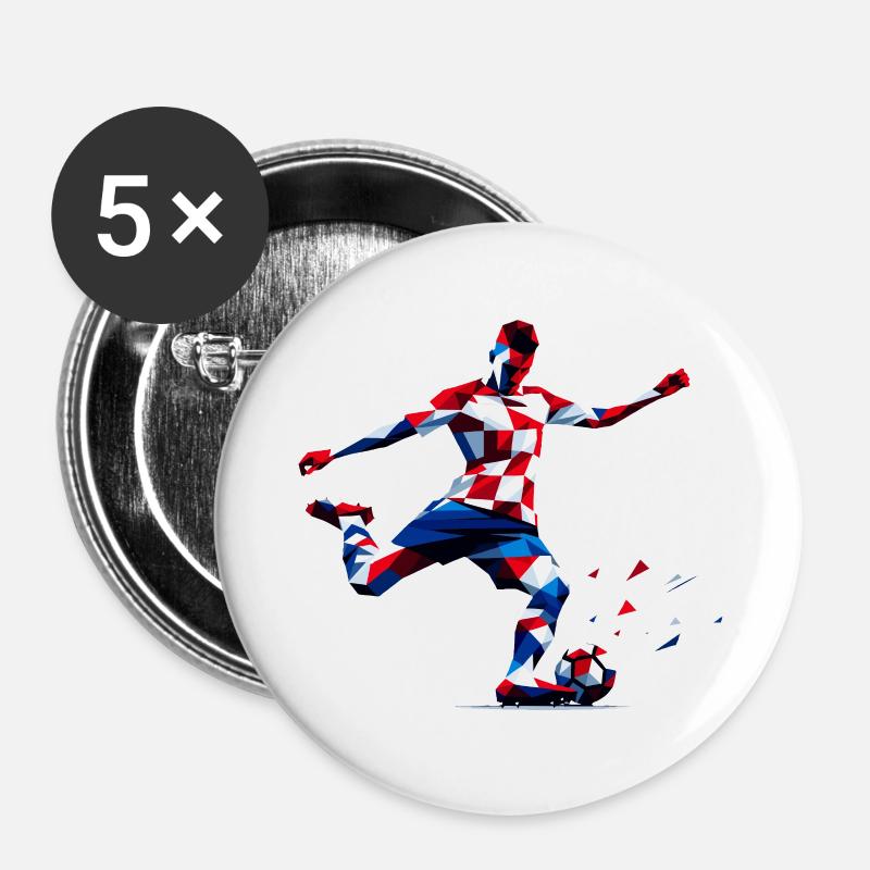 Soccer Croatia - Buttons large 2.2''/56 mm (5-pack) - white