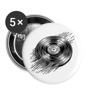 lp vinyl disc - Buttons groß 56 mm (5er Pack) - Weiß - Vorne