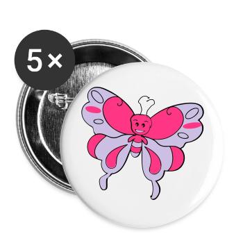Papillon coloré > Graphique vectoriel - Lot de 5 grands badges (56 mm) - blanc - Devant