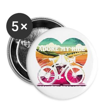 Adore My Ride - Valentinstag 2024 Gravel Love - Buttons groß 56 mm (5er Pack) - Weiß - Vorne