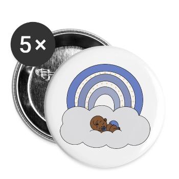 Regenbogen Baby - Buttons groß 56 mm (5er Pack) - Weiß - Vorne