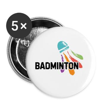 Eat Sleep Badminton Repeat - Buttons large 2.2''/56 mm (5-pack) - white - Front