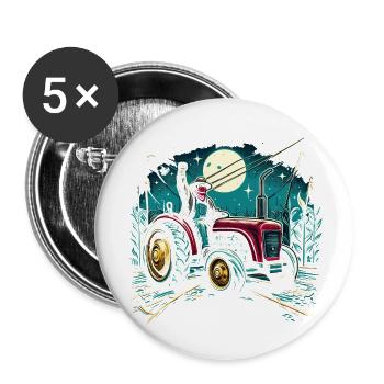 Agriculteur en colère - Lot de 5 grands badges (56 mm) - blanc - Devant
