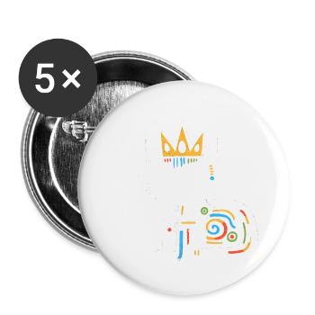 Chat peinture abstraite artwork - Lot de 5 grands badges (56 mm) - blanc - Devant