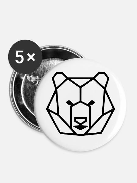Grizzlyracing - Buttons groß 56 mm (5er Pack) - Weiß