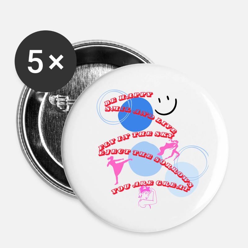 strongwomen - Buttons large 2.2''/56 mm (5-pack) - white