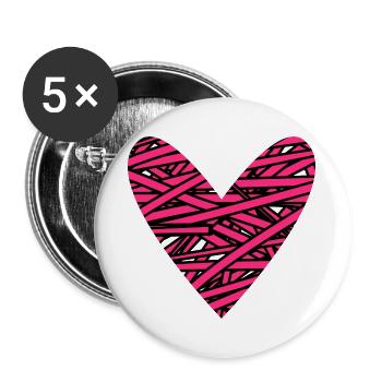 COUPLE. JUST MARRIED. Bachelorette party. VALENTINE'S DAY. LOVE. - Buttons large 2.2''/56 mm (5-pack) - white - Front