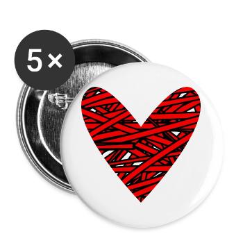 HEART. HEARTS. VALENTINE'S DAY. LOVE. LOVE. COUPLE. - Buttons large 2.2''/56 mm (5-pack) - white - Front