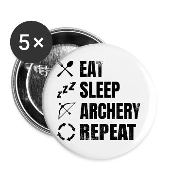 Bogensport Zeitplan - Buttons groß 56 mm (5er Pack) - Weiß - Vorne