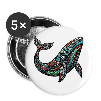Whale - Buttons large 2.2''/56 mm (5-pack) - white - Front