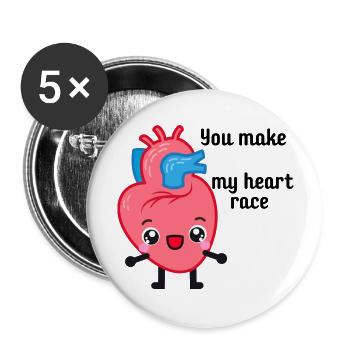 Medical Charades - Heart - Buttons large 2.2''/56 mm (5-pack) - white - Front
