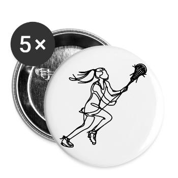 Lacrosse Girls - Buttons large 2.2''/56 mm (5-pack) - white - Front
