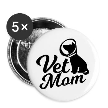 Veterinarian Mom - Buttons large 2.2''/56 mm (5-pack) - white - Front