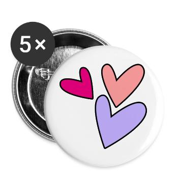 HERZ. PAAR. ICH HABE GERADE GEHEIRATET. Junggesellinnenabschied. VALENTINSTAG. - Buttons groß 56 mm (5er Pack) - Weiß - Vorne