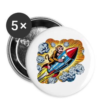 The flying ape - Buttons groß 56 mm (5er Pack) - Weiß - Vorne