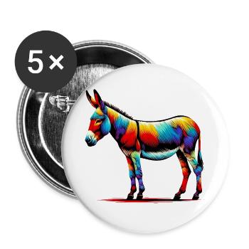 Donkey, Pacifier, Mule - Buttons large 2.2''/56 mm (5-pack) - white - Front
