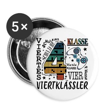 4th Class Gaming - Buttons large 2.2''/56 mm (5-pack) - white - Front