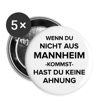 Mannheim Monnem Mannheimat - Buttons groß 56 mm (5er Pack) - Weiß - Vorne