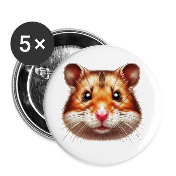 Hamster - Buttons large 2.2''/56 mm (5-pack) - white - Front