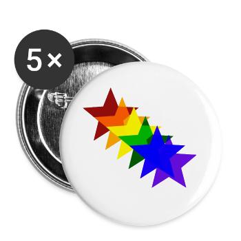 Idée cadeau arc-en-ciel d'étoiles colorées - Lot de 5 grands badges (56 mm) - blanc - Devant