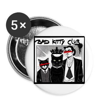 Bad kitty Club - Buttons groß 56 mm (5er Pack) - Weiß - Vorne