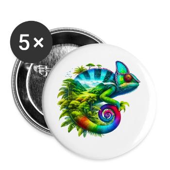 Chameleon - Buttons large 2.2''/56 mm (5-pack) - white - Front