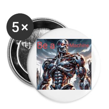 T-800 - Buttons groß 56 mm (5er Pack) - Weiß - Vorne