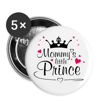 Mommy's prince - Buttons large 2.2''/56 mm (5-pack) - white - Front