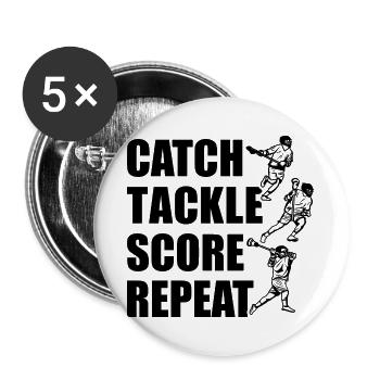Catch, tackle, points, repeat - Buttons large 2.2''/56 mm (5-pack) - white - Front