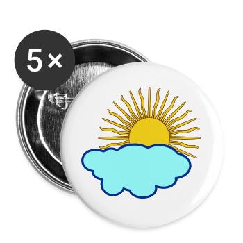 Sun behind cloud - Buttons large 2.2''/56 mm (5-pack) - white - Front