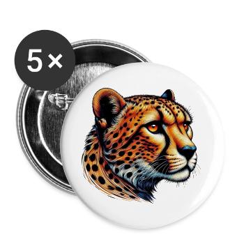 Cheetah - Buttons large 2.2''/56 mm (5-pack) - white - Front