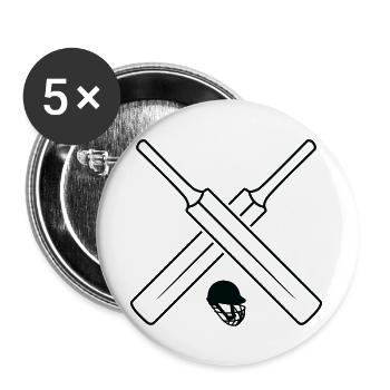Cricket Skizze - Buttons groß 56 mm (5er Pack) - Weiß - Vorne