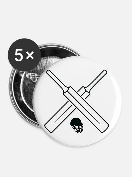 Cricket Skizze - Buttons groß 56 mm (5er Pack) - Weiß