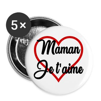 MOTHER'S DAY. HAPPY MOTHER'S DAY - Buttons large 2.2''/56 mm (5-pack) - white - Front