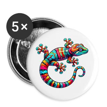 Gecko - Buttons groß 56 mm (5er Pack) - Weiß - Vorne