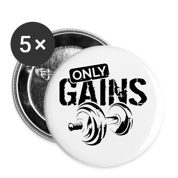 only gains Fitness Weights Training bodybuilding - Buttons large 2.2''/56 mm (5-pack) - white - Front