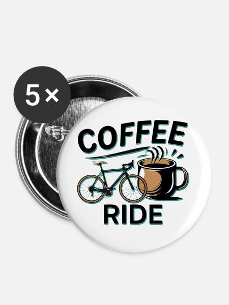 Kaffeezyklus Städtebau - Buttons groß 56 mm (5er Pack) - Weiß