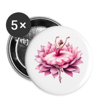 Danseuse de ballet avec tutu - Lot de 5 grands badges (56 mm) - blanc - Devant