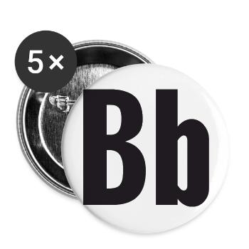 Buchstabe B - Buttons groß 56 mm (5er Pack) - Weiß - Vorne