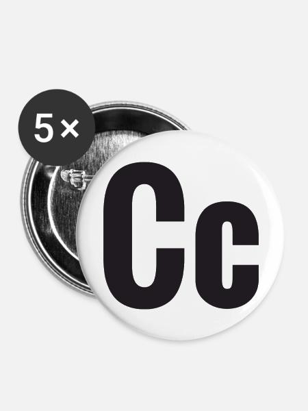Buchstabe C - Buttons groß 56 mm (5er Pack) - Weiß