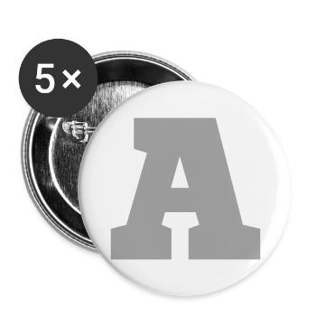 Lettre a sport - Lot de 5 grands badges (56 mm) - blanc - Devant