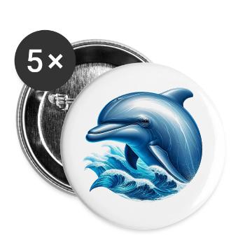Dolphin - Buttons large 2.2''/56 mm (5-pack) - white - Front