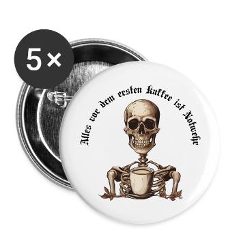 Squelette dans le Style d’Art mural, cadeau pour les amis - Lot de 5 grands badges (56 mm) - blanc - Devant