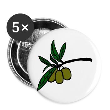 Olive branch - Buttons large 2.2''/56 mm (5-pack) - white - Front