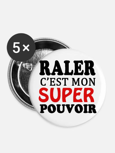 RASSELGERÄUSCH - Buttons groß 56 mm (5er Pack) - Weiß